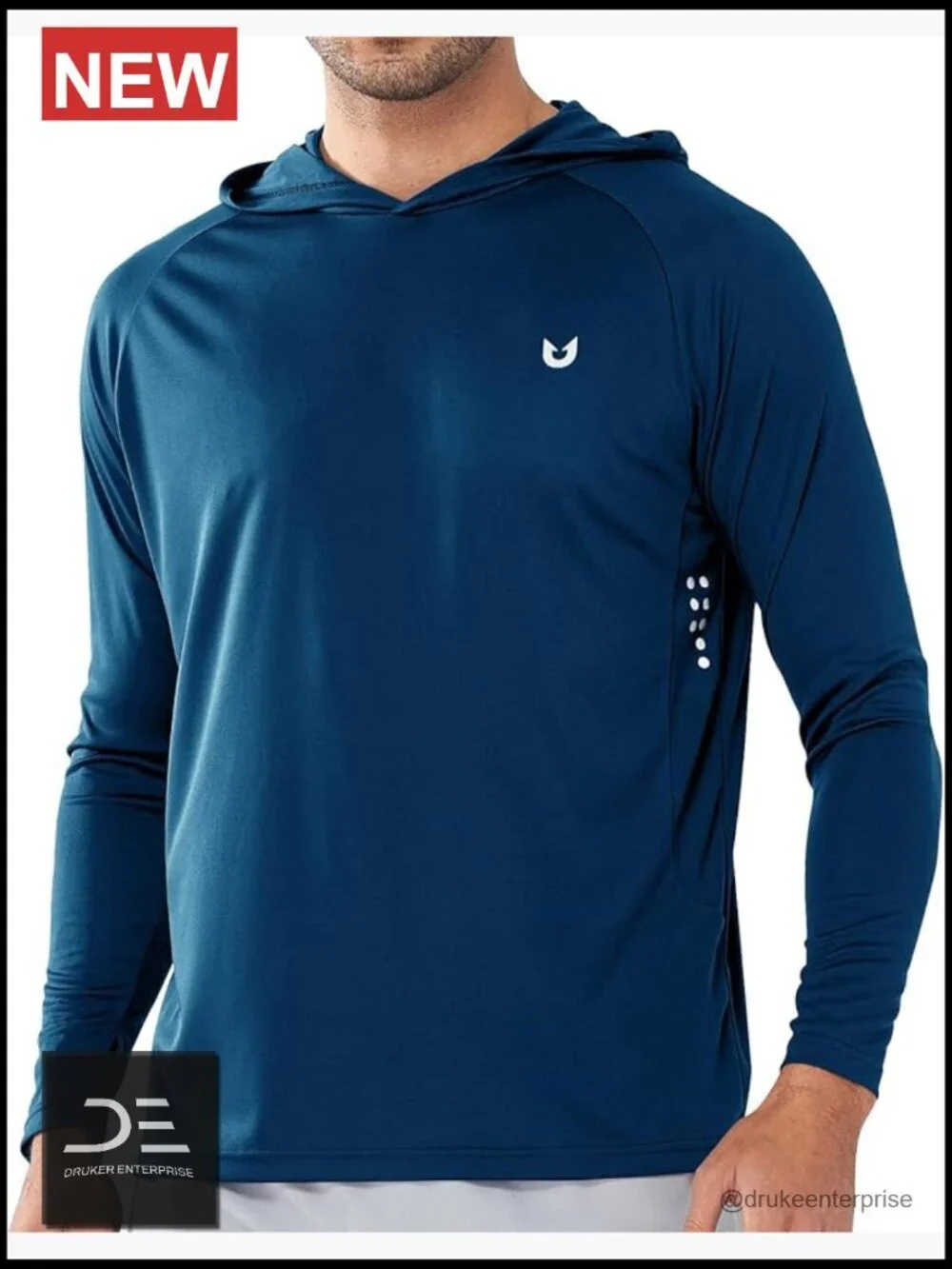 UPF 50+ Long Sleeve Rash Guard Hoodie Sun Protection Quick Dry Lightweight